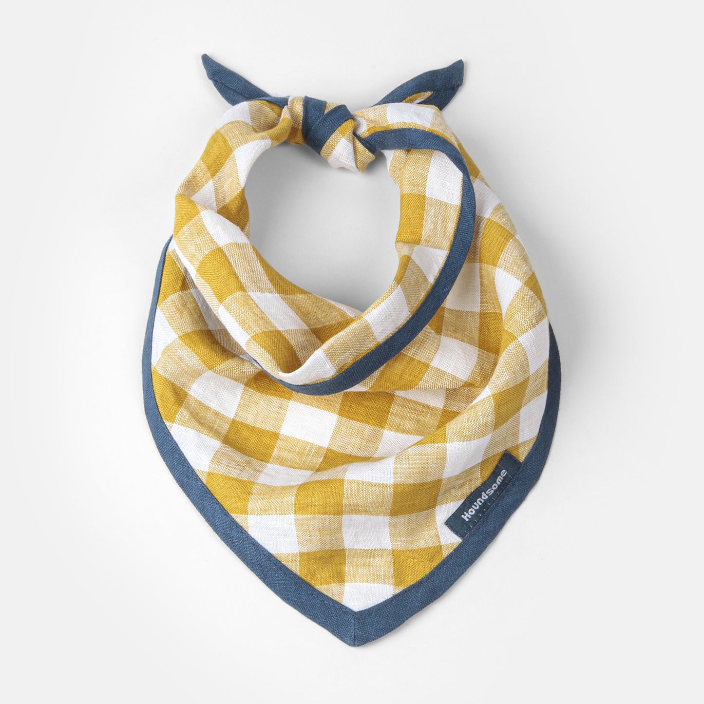 Dog Cravat Citrine Gingham Teal