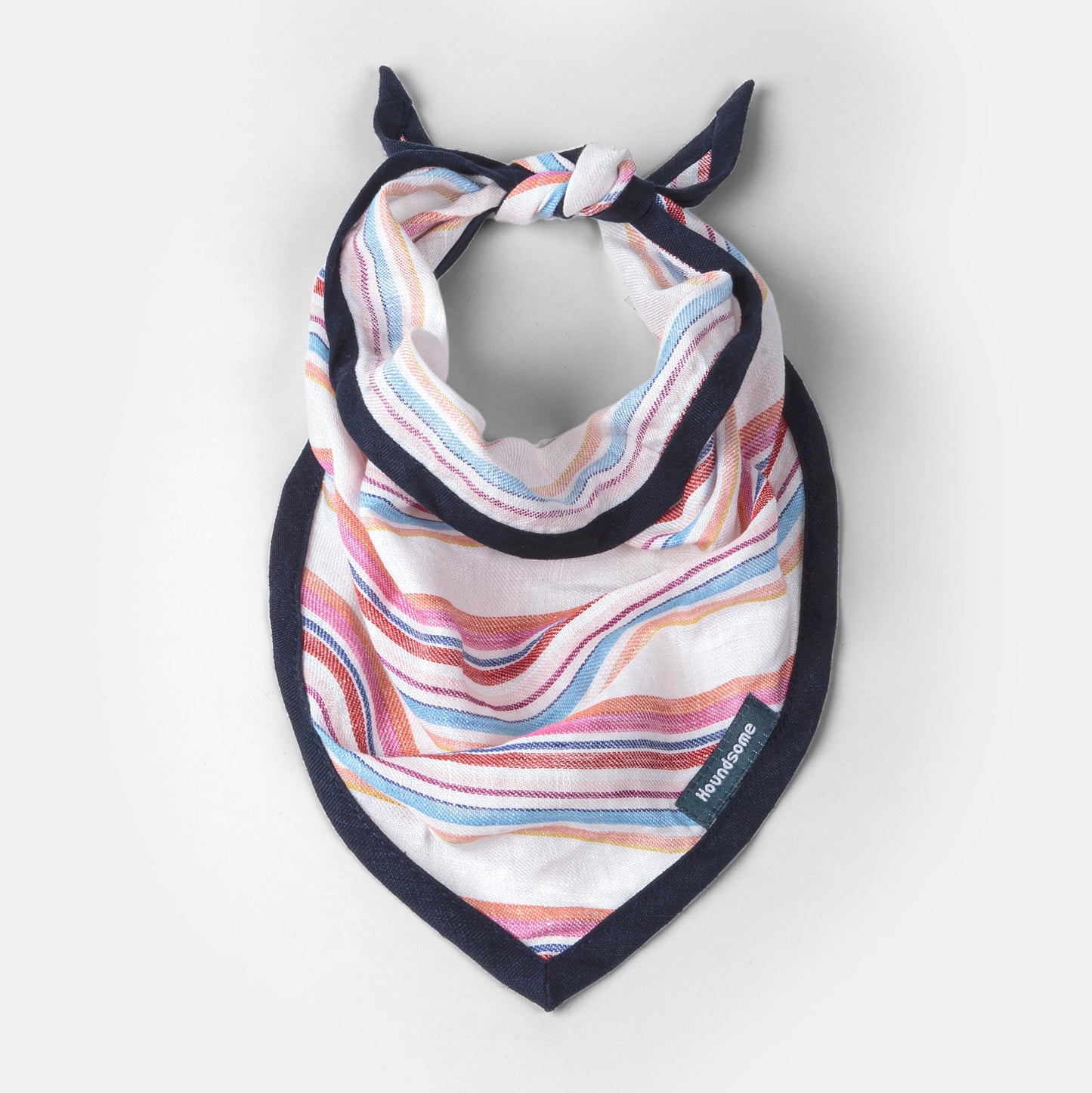 Dog Cravat Multi-Stripe Navy