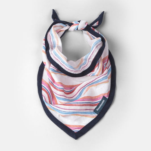 Dog Cravat Multi-Stripe Navy