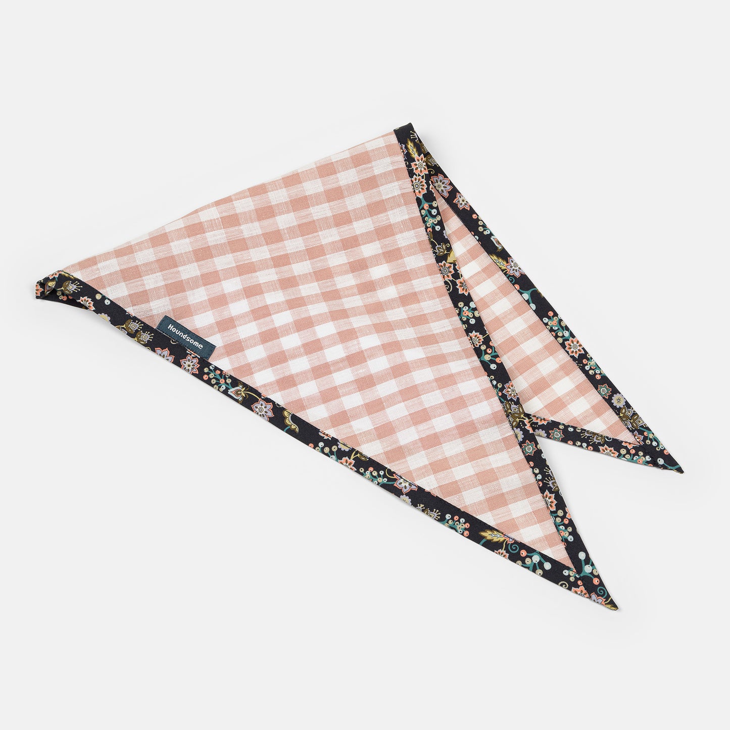 Dog Cravat Rose Gingham Buds & Berries