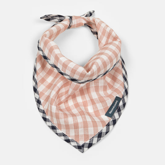 Dog Cravat Rose Gingham Navy Gingham