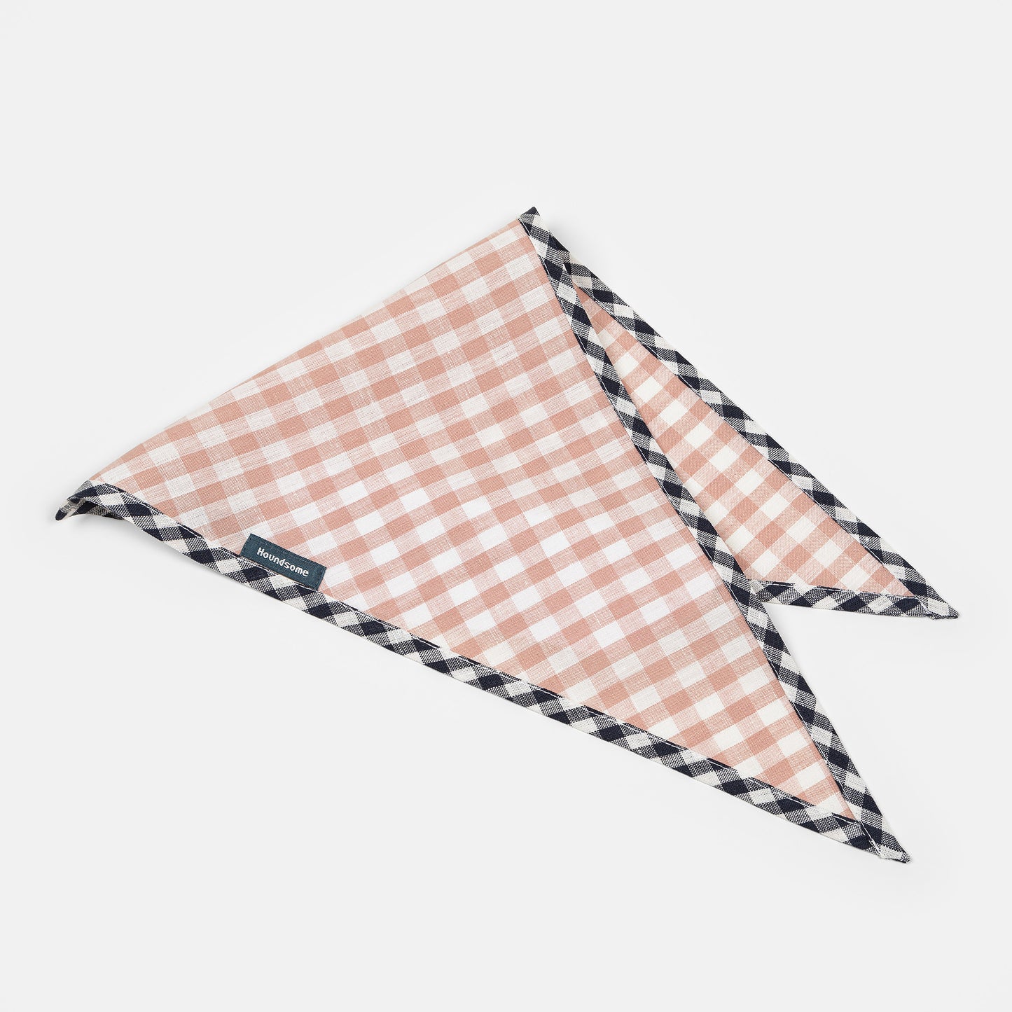 Dog Cravat Rose Gingham Navy Gingham