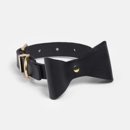 Dog Collar Brocky Bow Black
