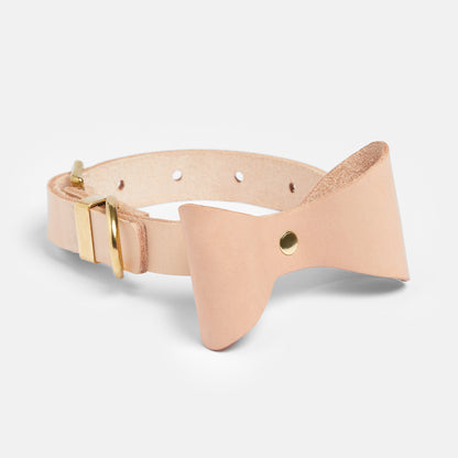 Dog Collar Brocky Bow Natural