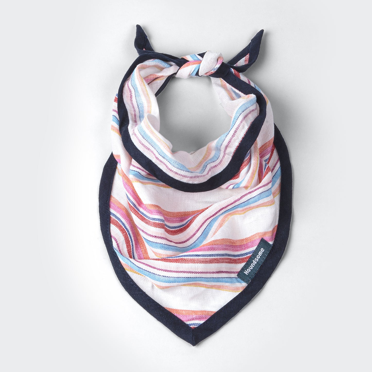 Dog Cravat Multi-Stripe Navy