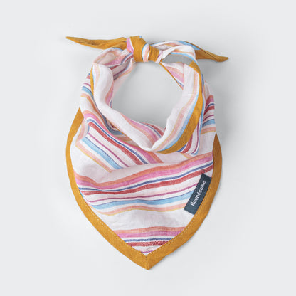 Dog Cravat Multi-Stripe Mustard