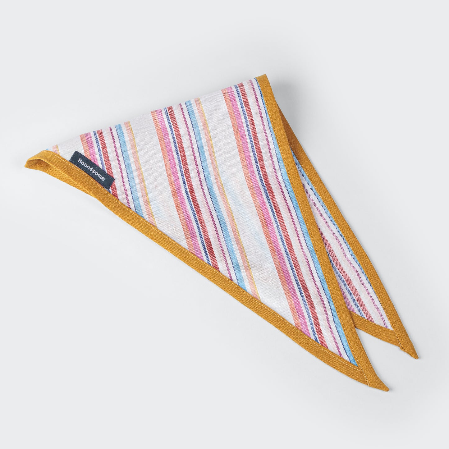 Dog Cravat Multi-Stripe Mustard