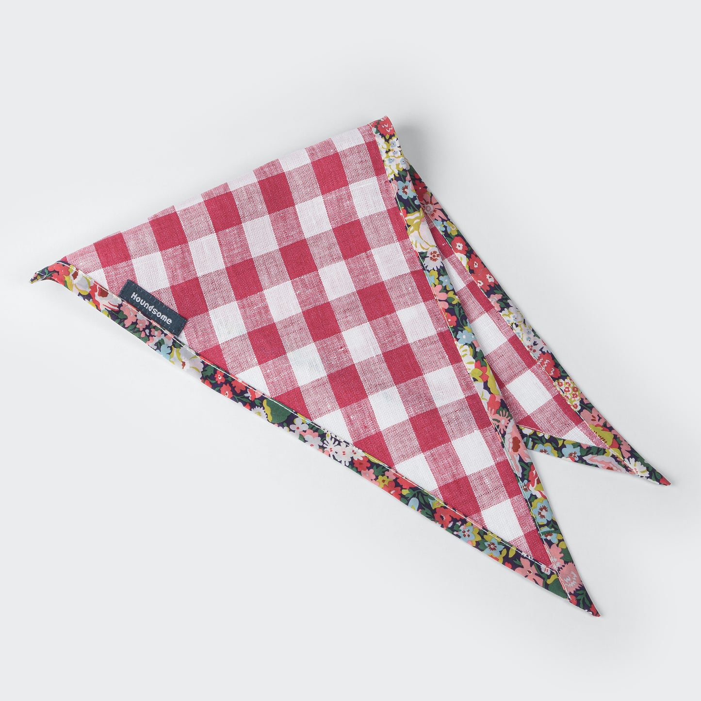 Dog Cravat Red Gingham Flora