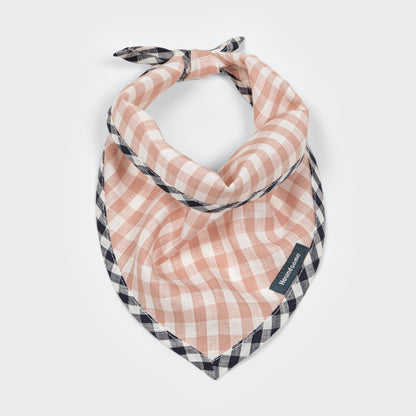 Dog Cravat Rose Gingham Navy Gingham