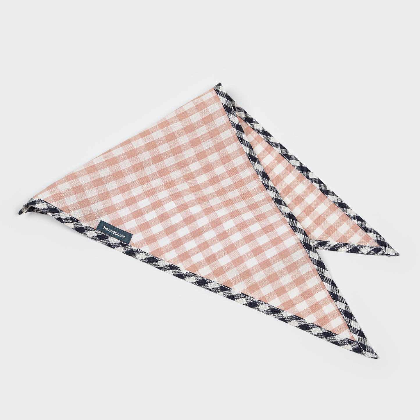 Dog Cravat Rose Gingham Navy Gingham