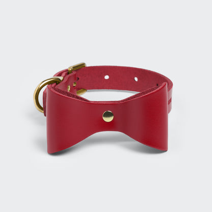 Dog Collar Brocky Bow Red