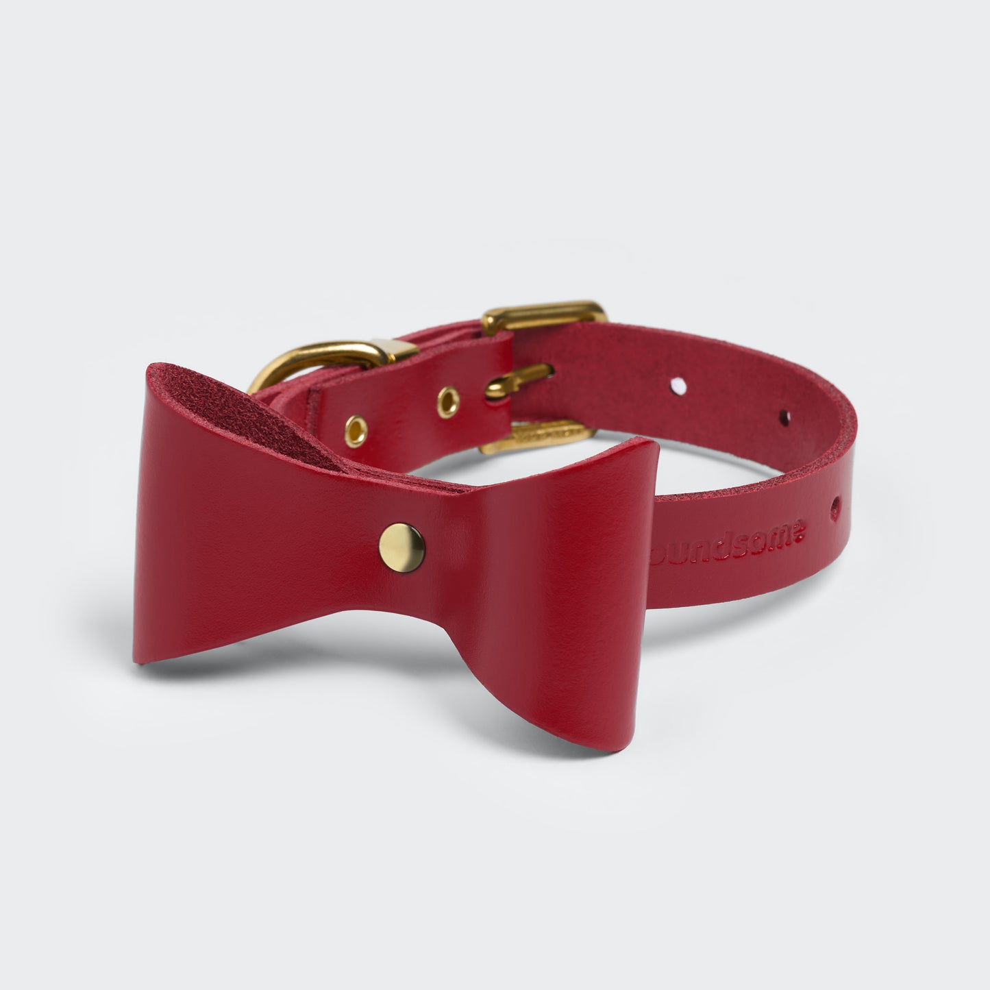 Dog Collar Brocky Bow Red